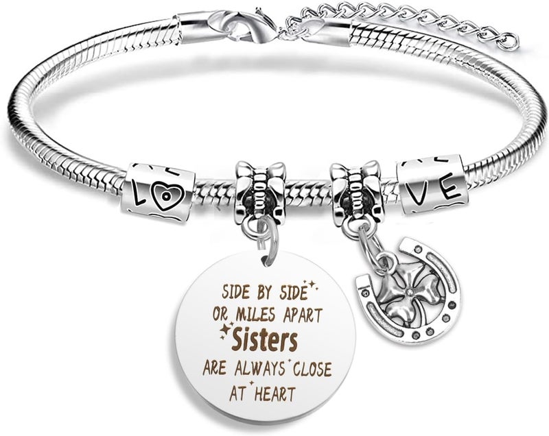 EGHTvmok Sister Birthday Gifts Christmas Mothers Day Sisters Graduation Valentines Bracelet Sunflower,Butterfly,Elephant - Image 1